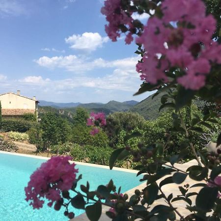 Gite En Cevennes Du Sud, Bergerie Restauree Au Rez De Jardin D'Une Bastide Avec Piscine, Vue Exceptionnelle, Authenticite Et Confort Saint-Laurent-le-Minier Exterior foto