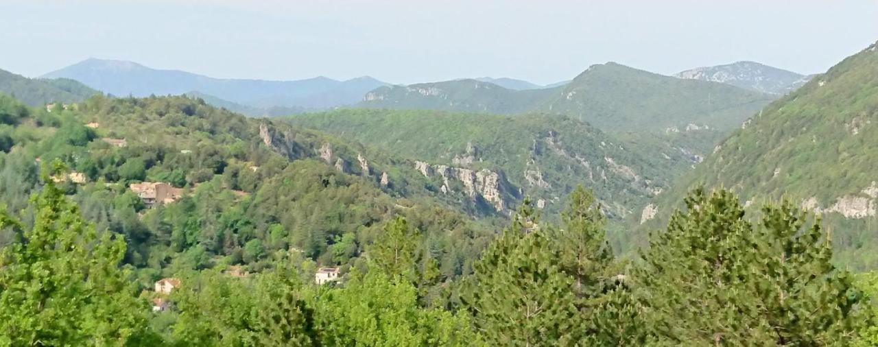 Gite En Cevennes Du Sud, Bergerie Restauree Au Rez De Jardin D'Une Bastide Avec Piscine, Vue Exceptionnelle, Authenticite Et Confort Saint-Laurent-le-Minier Exterior foto